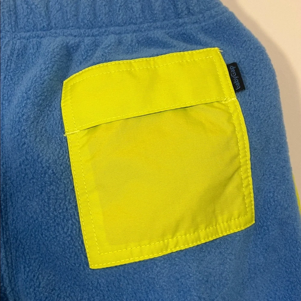 NWT Gap Kids Blue Neon Green‎ Fleece Warm Cozy Sweatpants Bottoms Boys Size 5T